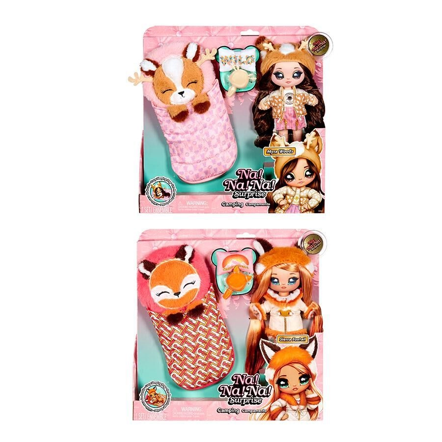 Na! Na! Na! Surprise Sierra Foxtail Camping Doll - Plush sleeping bag articulated