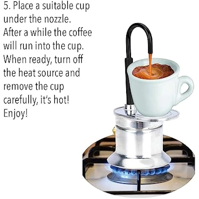 Single Tube Moka Pot - 1 Cup 50Ml Stovetop