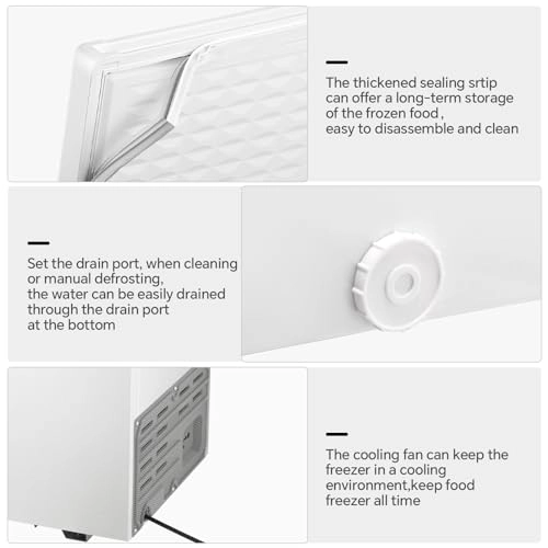 Chest Freezer - Removable Basket Free Standing Adjustable Temperature