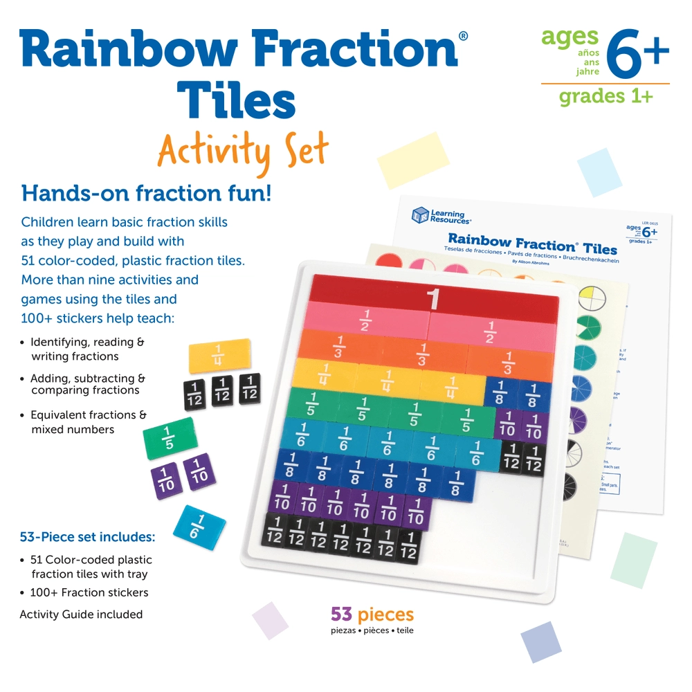 Rainbow Fraction Tiles - Suitable for 6 years and above 51 Pcs