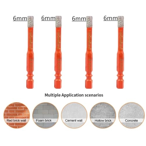 Dry CeramicTile Drill Bit - 10Pcs 6mm