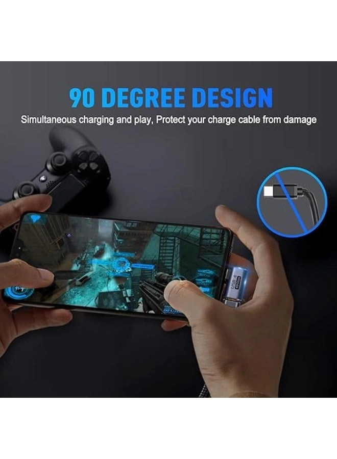 USB C 90 Degree Adapter - USB4 40Gbps 100W PD 8K Type-C Male to Female Pack