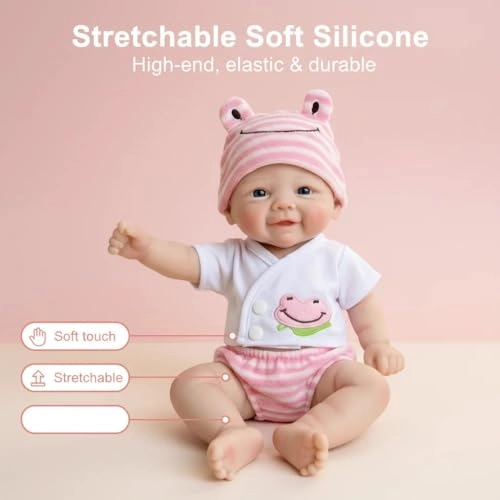 Reborn Baby Doll - 12 inch Full Silicone Girl Ages 3+