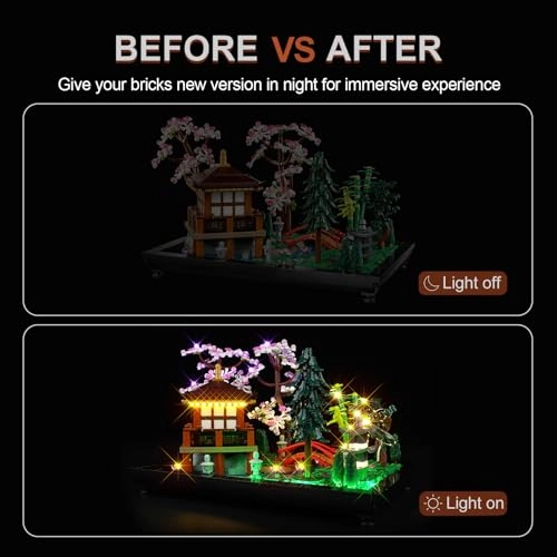 LED Lighting Kit for Lego Icons Tranquil Garden - Remote Control Version Compatible with 10315