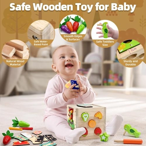 Wooden Activity Cube - 3 years and up