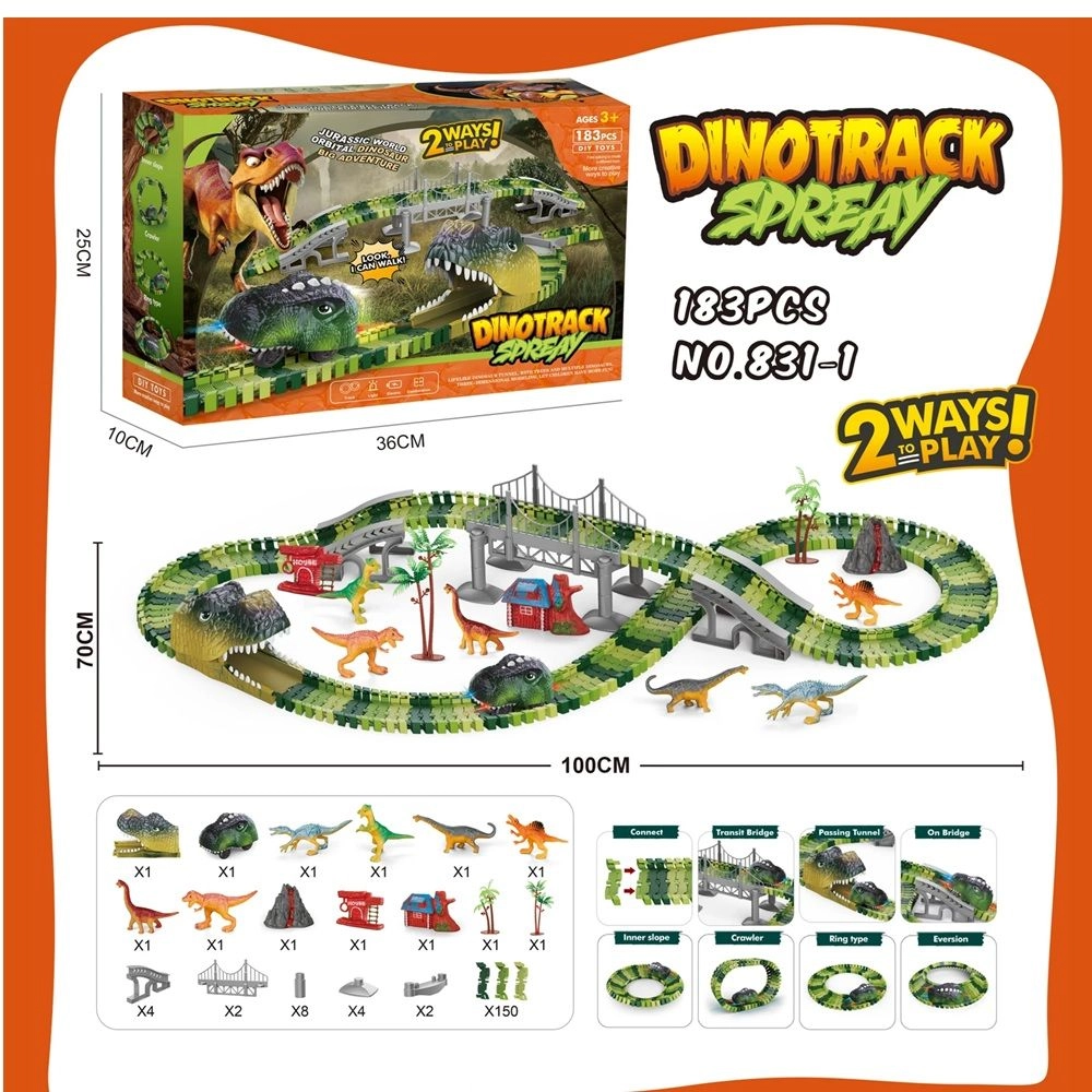 Dinosaur Themed Race Track - 183 Pcs