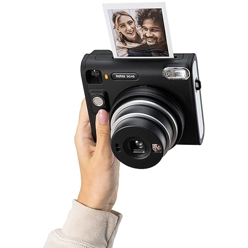 Instax Square SQ40 - Vintage Black + Instax Film Value Pack - 40 Sheets + Shutter Accessories - Photo Album 80 Pockets