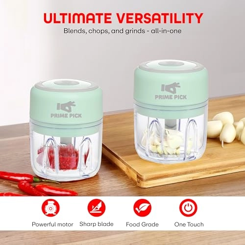 Mini Electric Garlic Chopper - 250ml USB Rechargeable