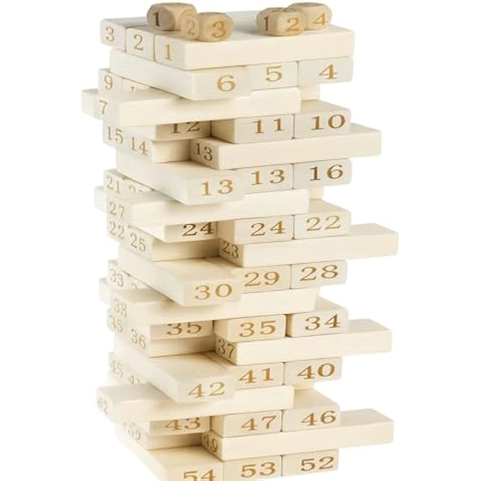 Hardwood Blocks Tower - 54 pcs
