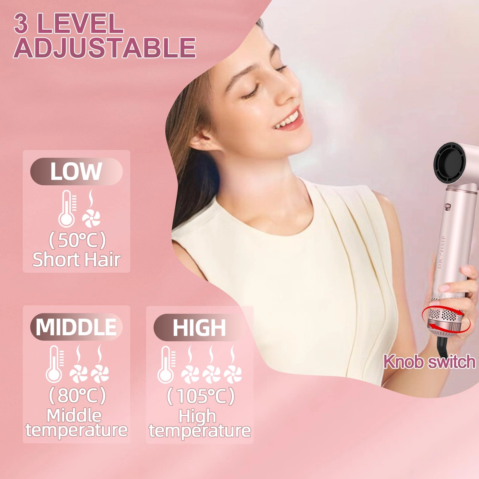 5 in 1 Hair Styler & Hot Air Brush - 800W Grey
