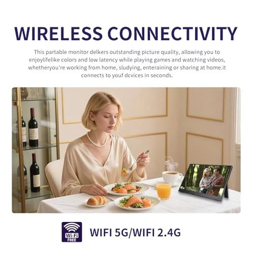 Wireless Display Portable Monitor - 1080P 15.6 inch