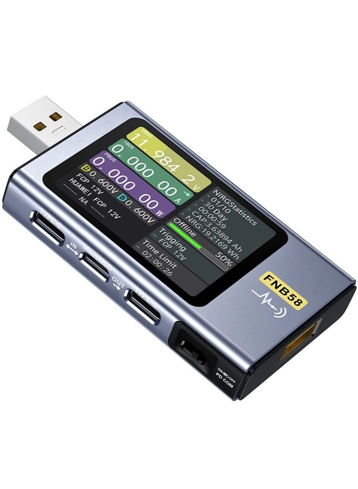 FNB58 - Digital Voltmeter Ammeter USB Tester TYPE-C Fast Charge Detection