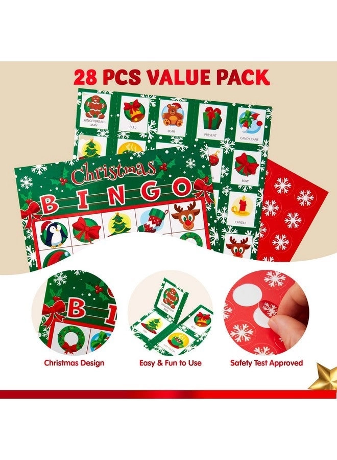 28 Players Christmas Bingo Cards - 5x5