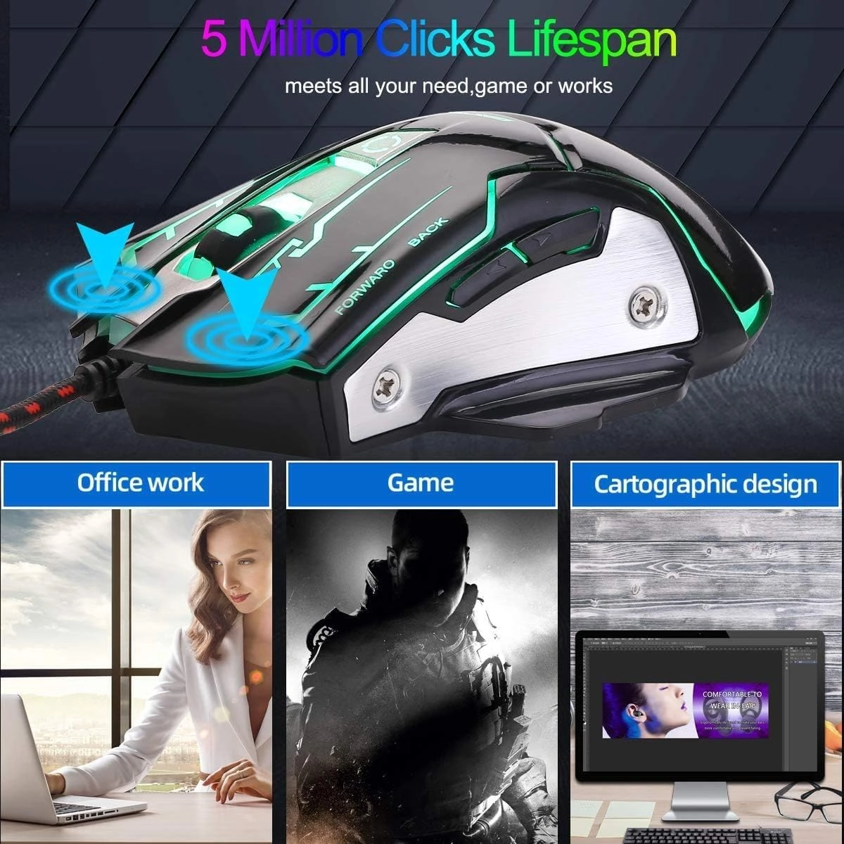 RGB Wired Gaming Mouse - Wired