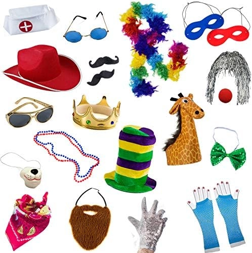 Funny Party Hats Photo Booth Props - 18 Pc Adult One-size fits all