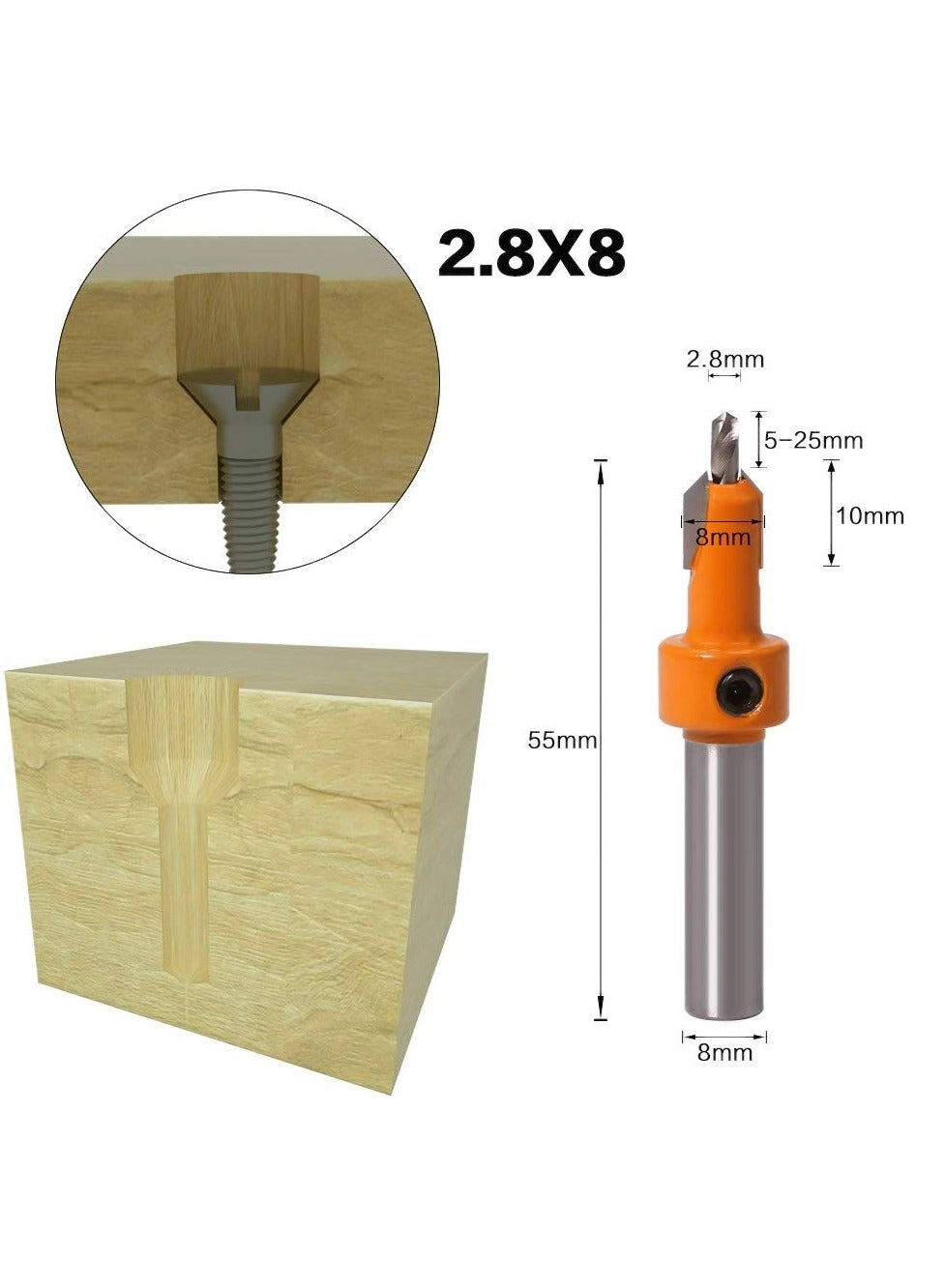 Countersink Drill Bit Set - 5 Pcs HSS 2.8mm 3mm 3.2mm