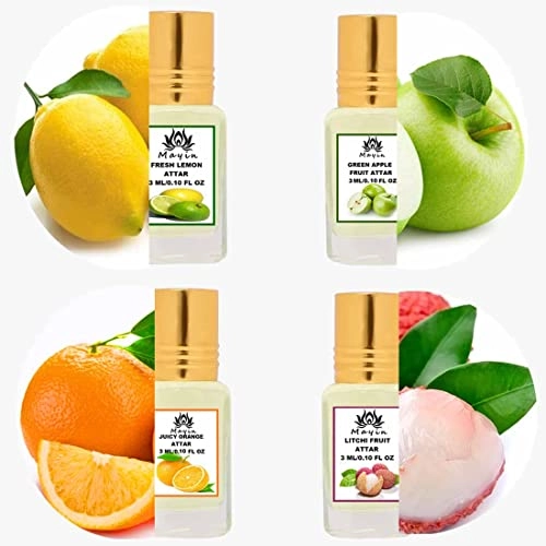 Fresh Lemon + Green Apple + Juicy Orange + Litchi Fruit - Fruity Pack Of 4