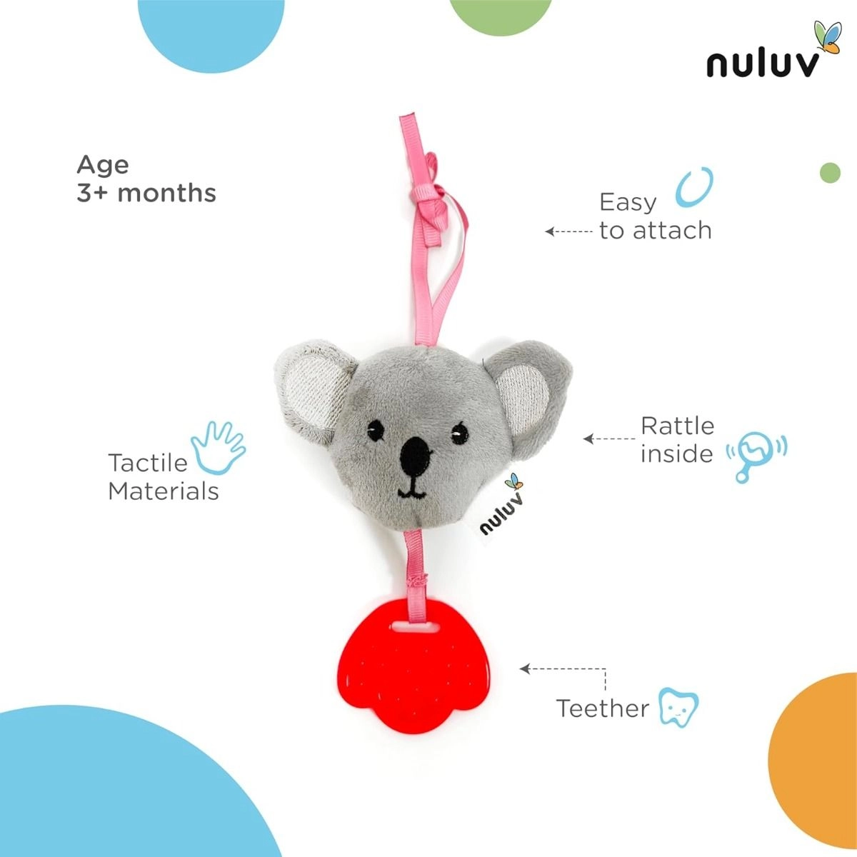 Playtime Koala Teether - Silicone Ring Soft Plush