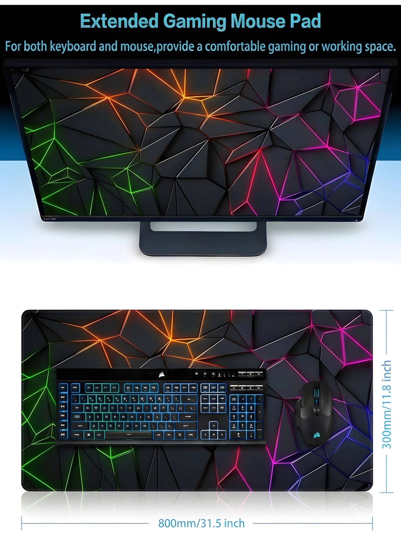 3DLine Cloth Gaming Mouse Pad - 80x30 cm