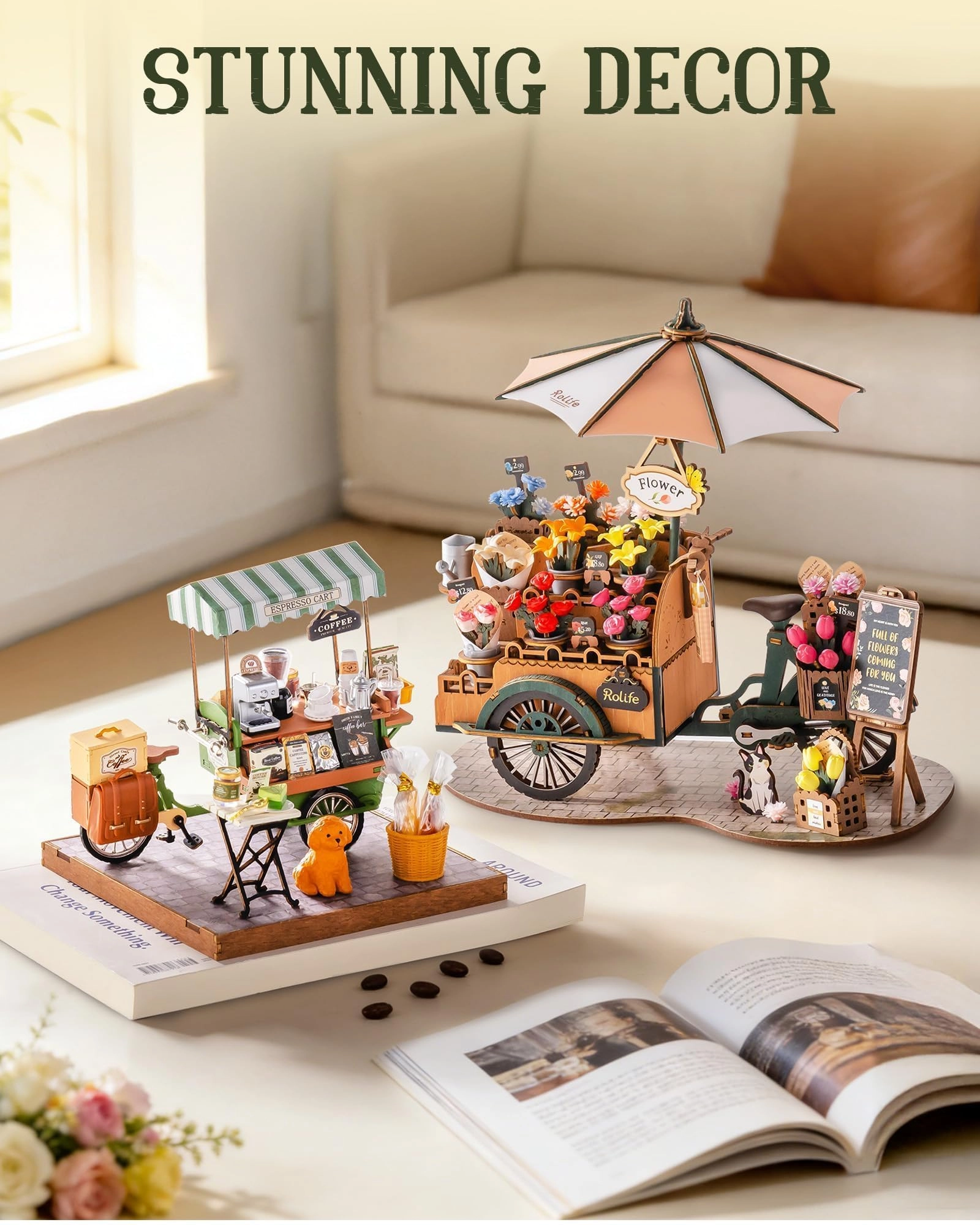Dollhouse Wooden Aromatic Coffee Trolley