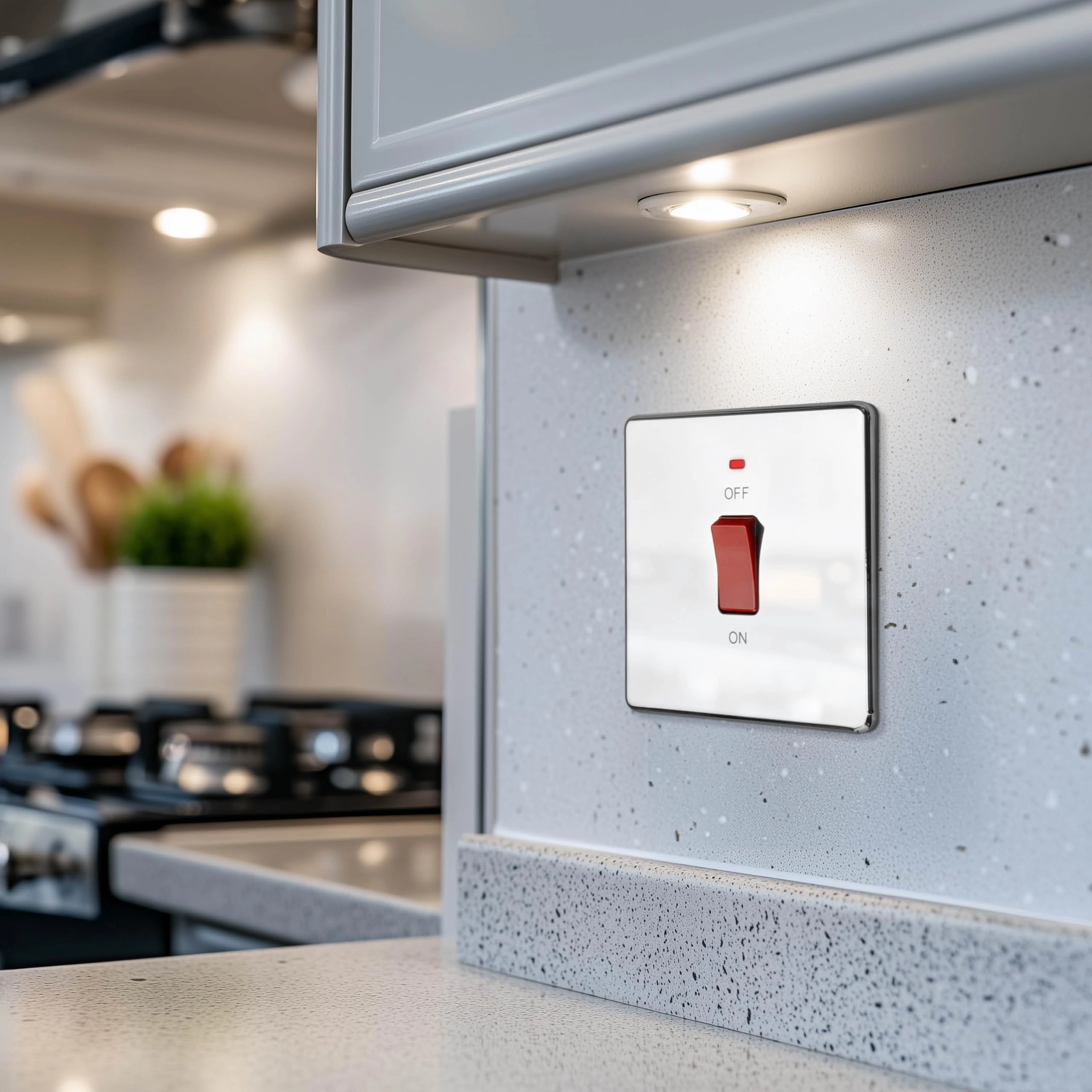 Cooker Control Switch Unit - 45A Double Pole LED Power Indicator
