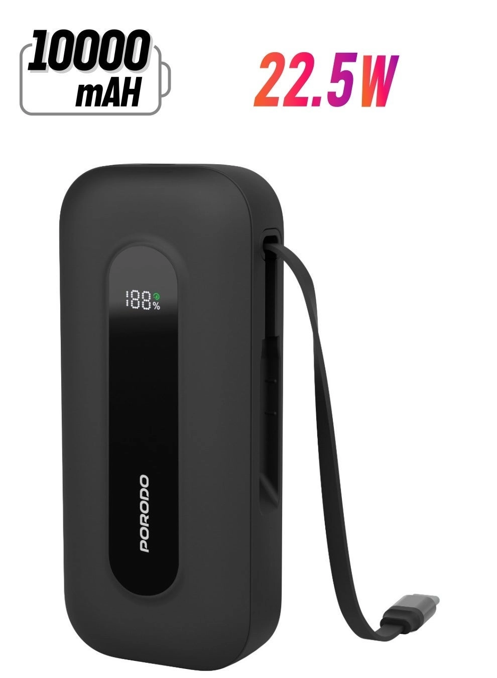 Porodo PD-PBFCH060-BK - 10000mAh 22.5W
