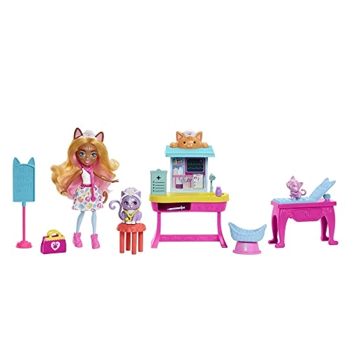Enchantimals Carlin Cat Doll - City Tails Feel Fine Drs Office
