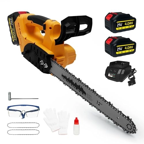 Battery Chainsaw - 12 Inch Brushless 2 Chains