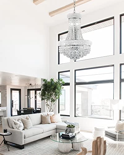 10 - Light Unique Empire Crystal Chandelier - Dimmable