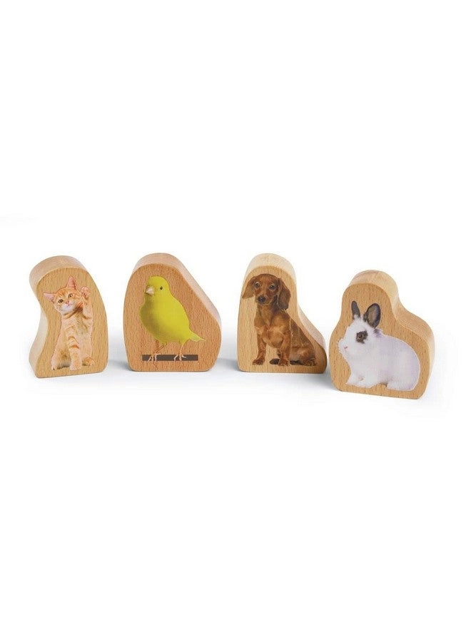 Photo-Realistic Multicultural Wooden Block Play Families - Ages 2 Years and Up 28 pieces