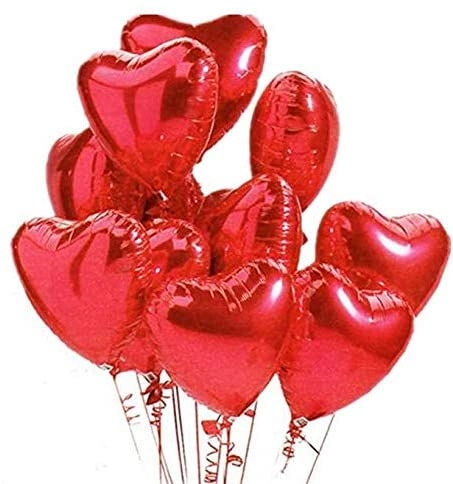 Heart Foil Balloon - 5-Pieces Wedding Valentine's Day Bridal Shower Birthday Party