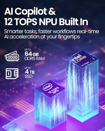 Touchscreen Business Laptop Intel Ultra 7-255U - 17.3'' Core Ultra 7-255U 64GB DDR5 4TB SSD