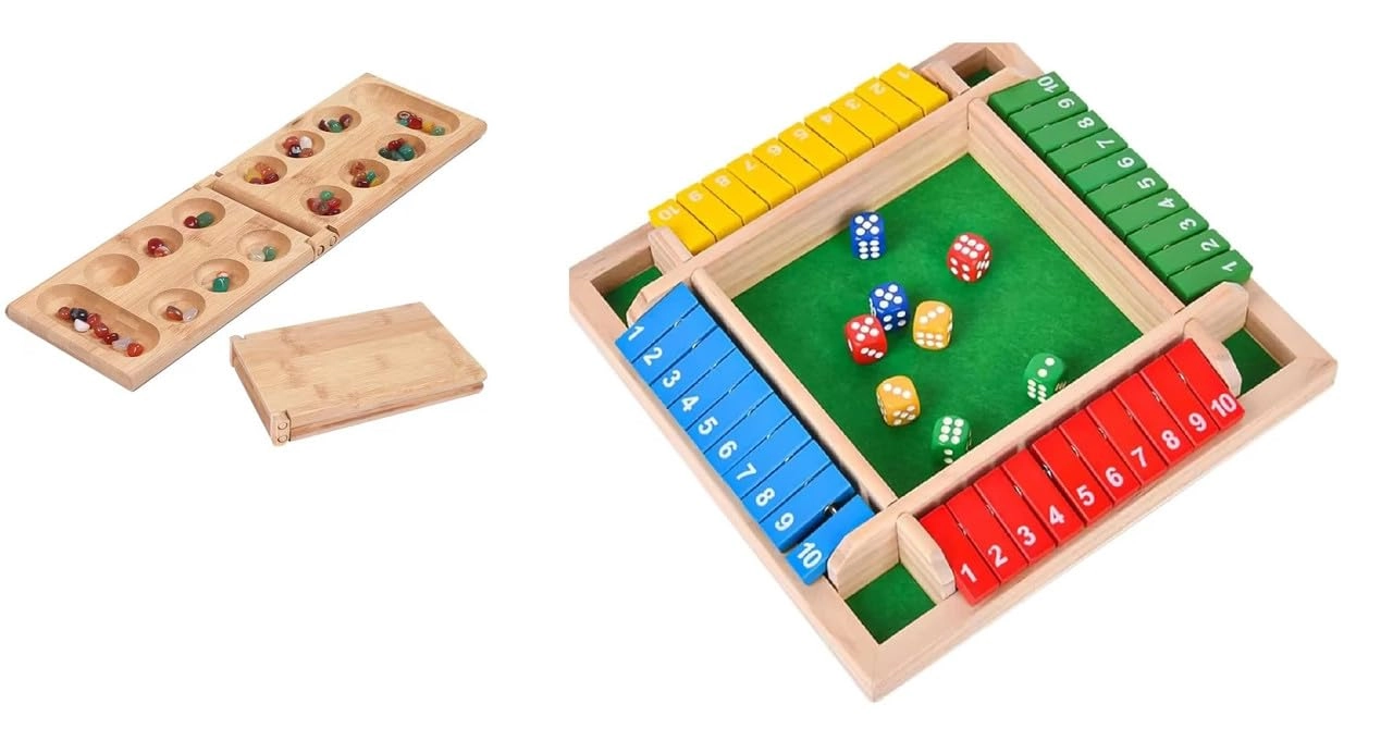TOYARTSY Shut Box - Green Felt Playing Area