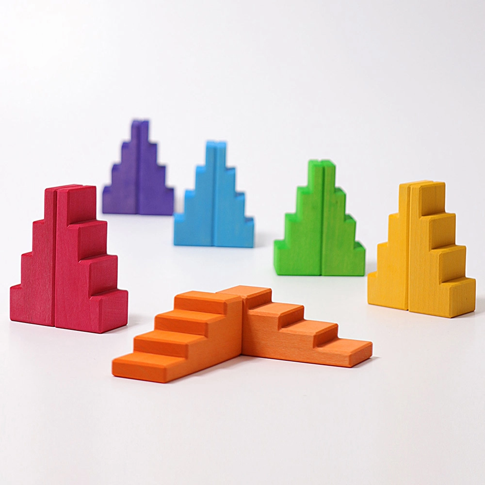 Rainbow Wooden Stair Blocks - Suitable for 1 year and above