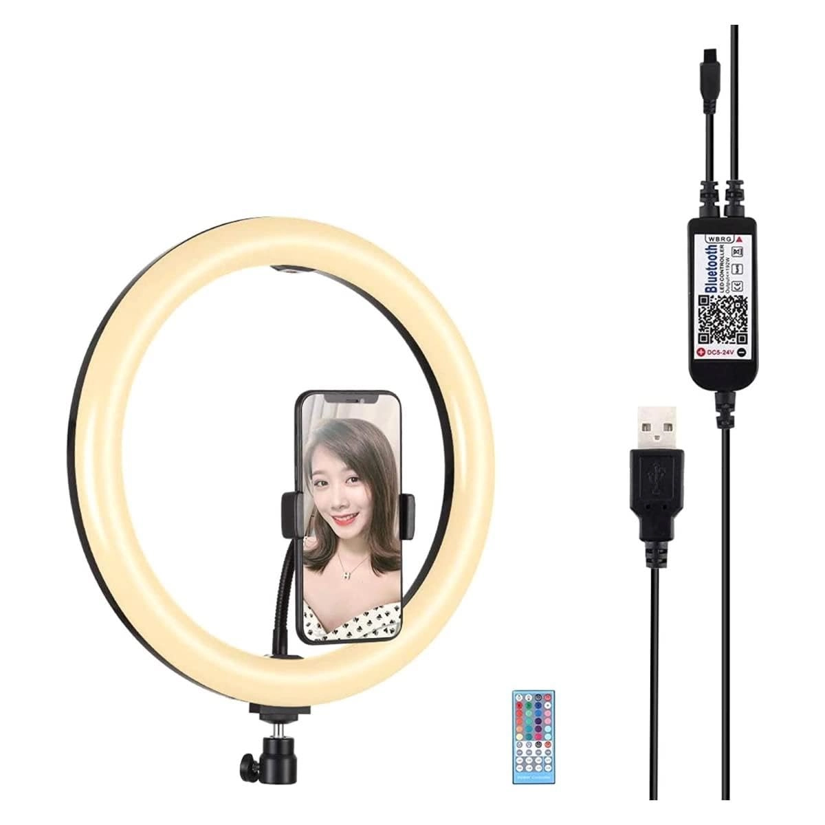 Puluz RGBW Dimmable LED Ring - USB Bluetooth 30W