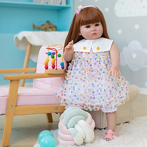 Princess Julieat Reborn Baby Doll - 60 cm Long Red Hair Brown Eyes