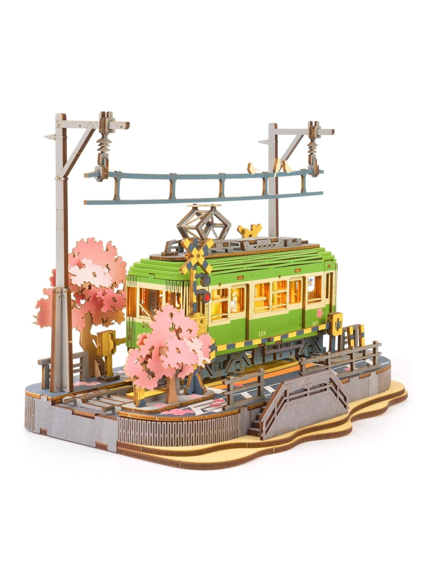 Generic Sakura Tour Tram - 3D Wooden DIY LED Light