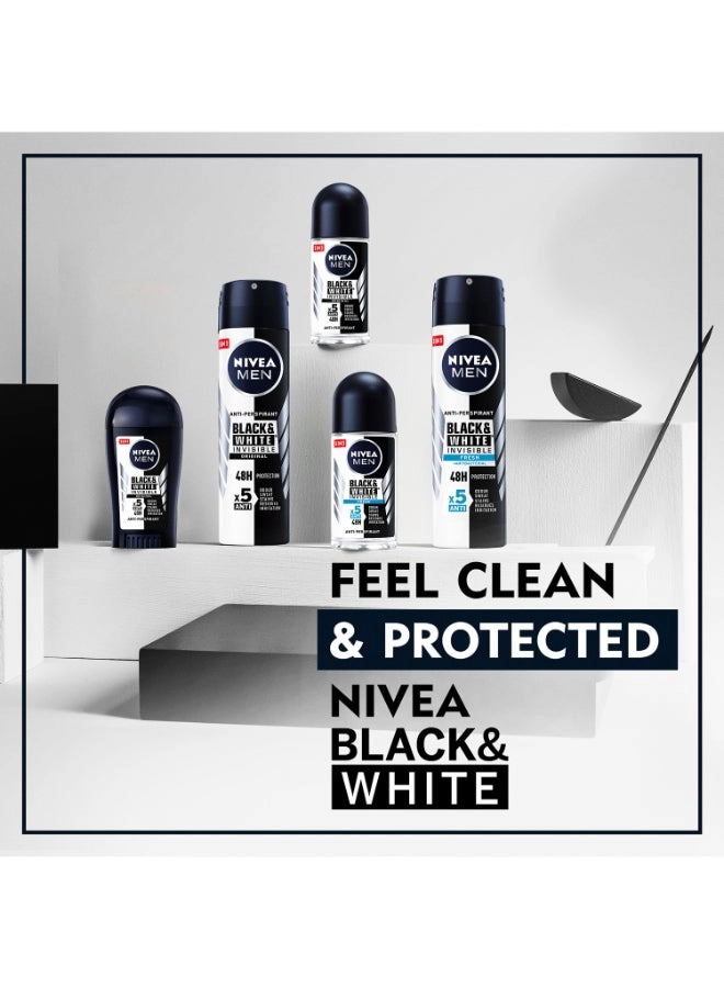 MEN Antiperspirant Roll-on - Black & White Invisible Protection Original 50ml