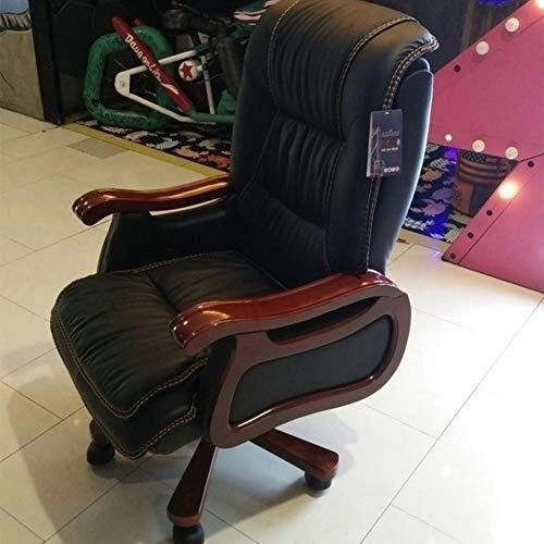 Desk Chair - PU Leather Brown High Back