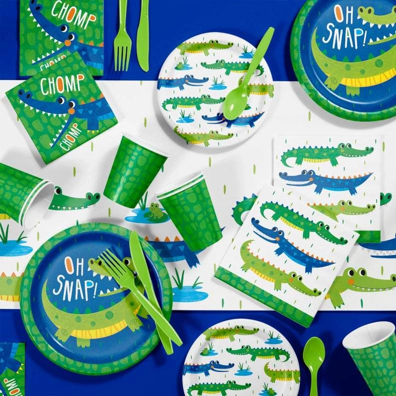 Alligator Hanging Paper Fan - 3-Pieces Birthday Party