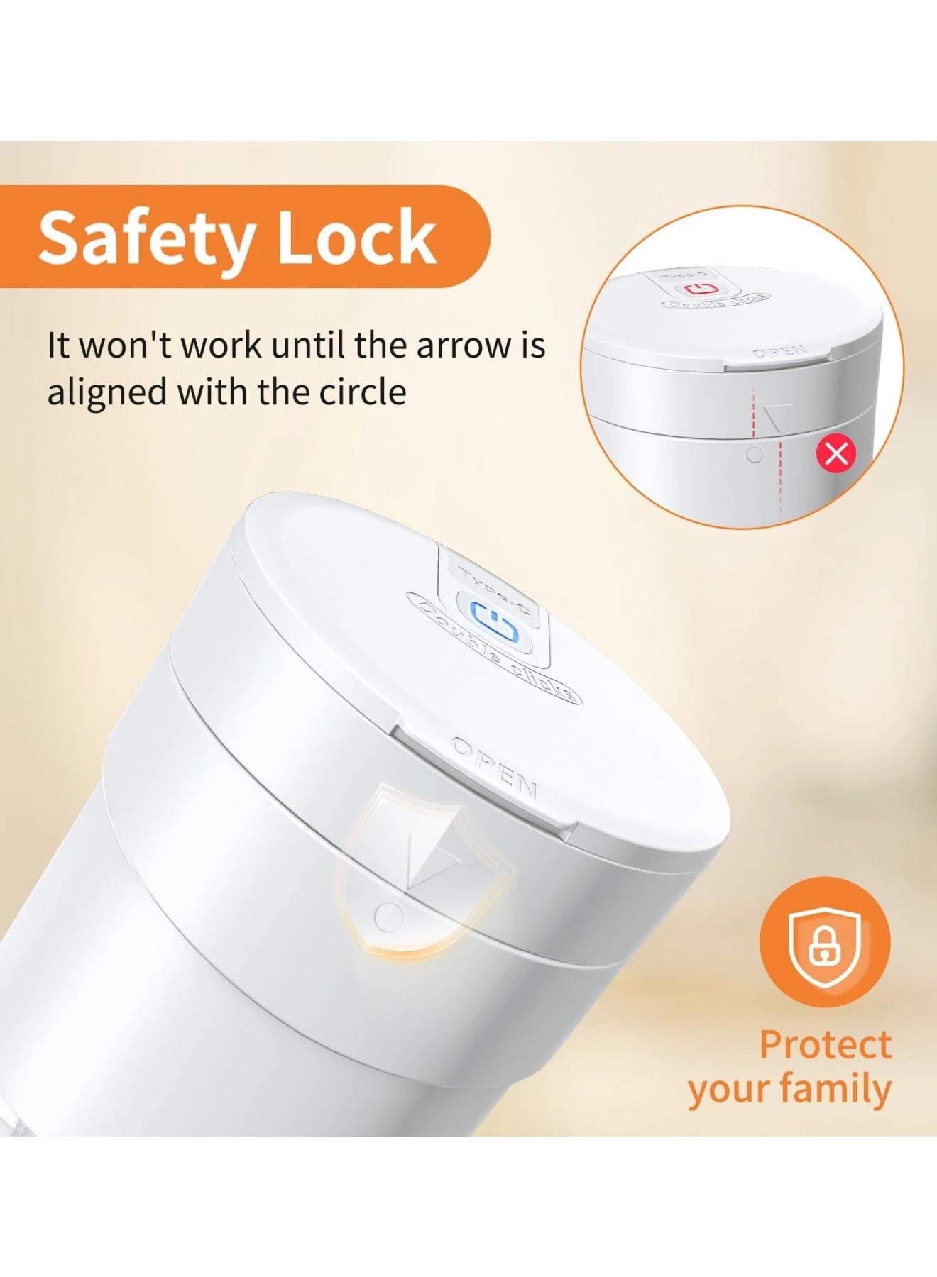 Portable Blender Smoothie Maker - Rechargeable Leakproof Lid Sip Spout