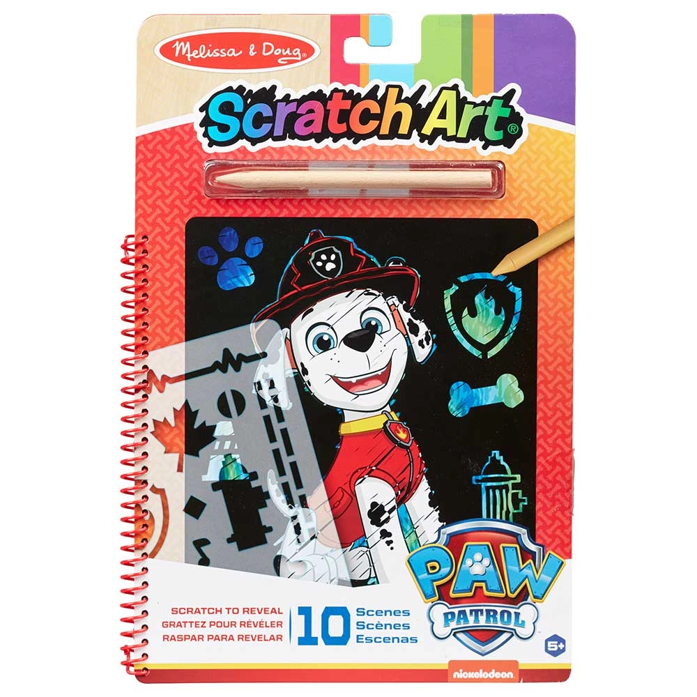 Melissa & Doug Paw Patrol Scratch Art Pad - 10 Scratch Art scenes Spiral-bound