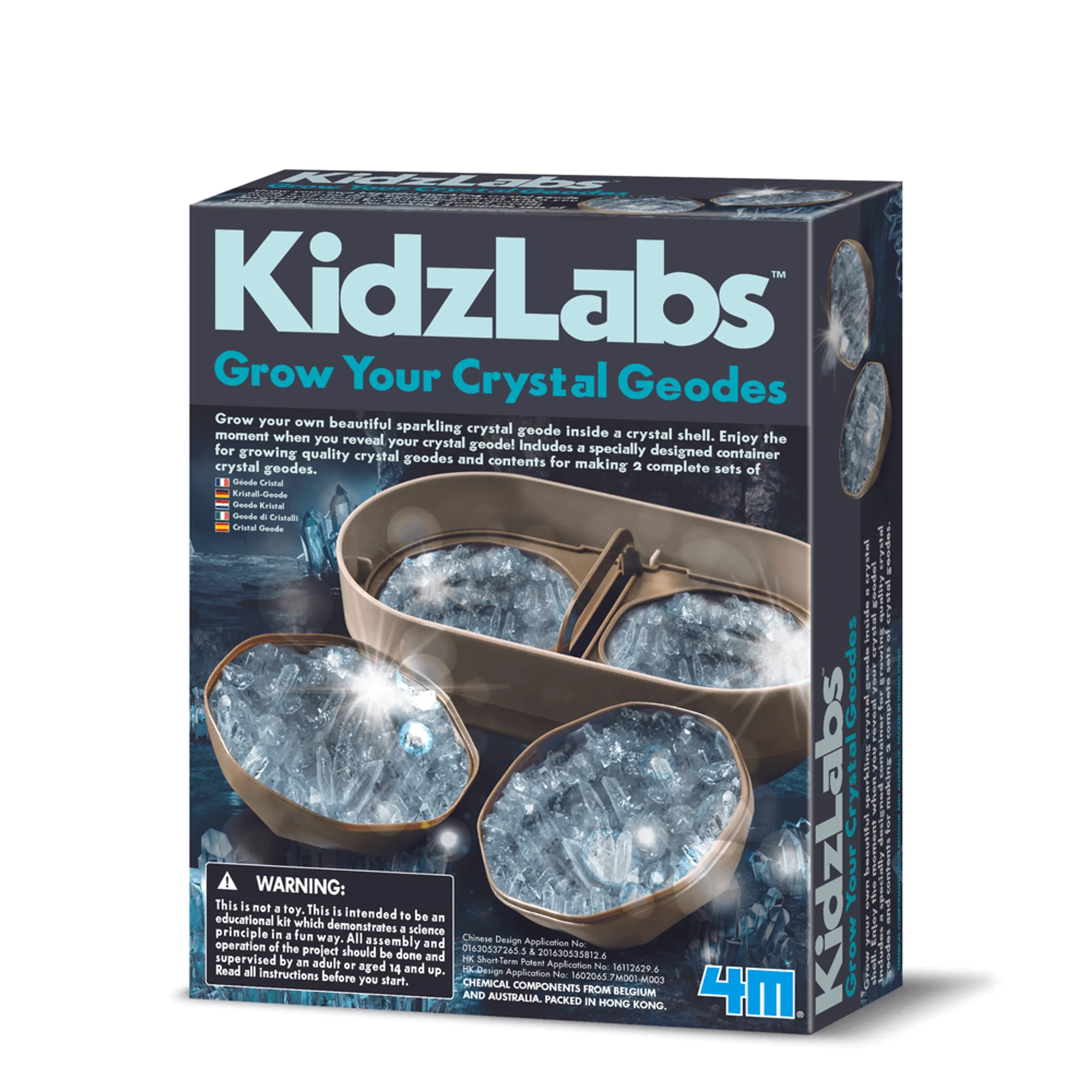 4M KidzLabs Grow Your Crystal Geodes Science Kit Chemistry Geology - 14 years+