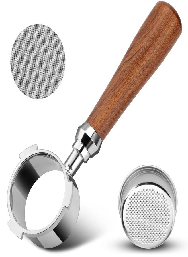 YUEYEE 51mm Bottomless Portafilter - 3 Ears Compatible with Delonghi Dedica EC680 EC685 SMEG EUPA Rosewood Handle