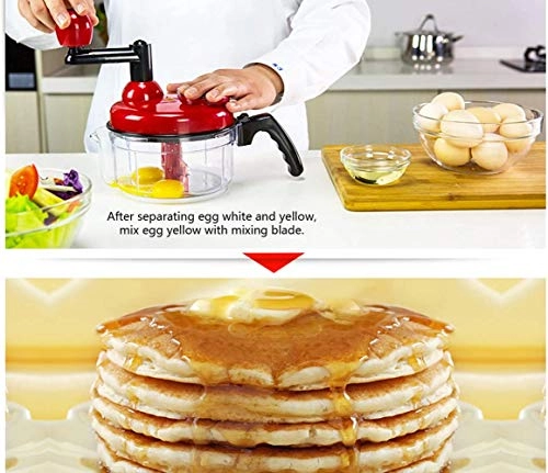 Hand crank food processor - 1.5L 3-blade