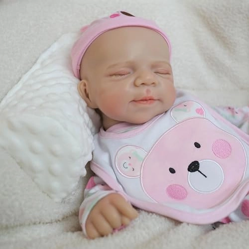 Reborn Baby Doll - 18 Inch Silicone Girl Sleeping Ages 3+
