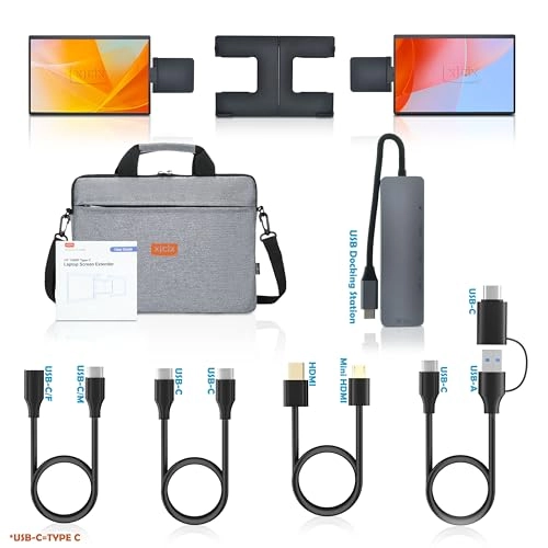 Triple Laptop Monitor Extender - 1920 x 1200 Pixels 14 Inches