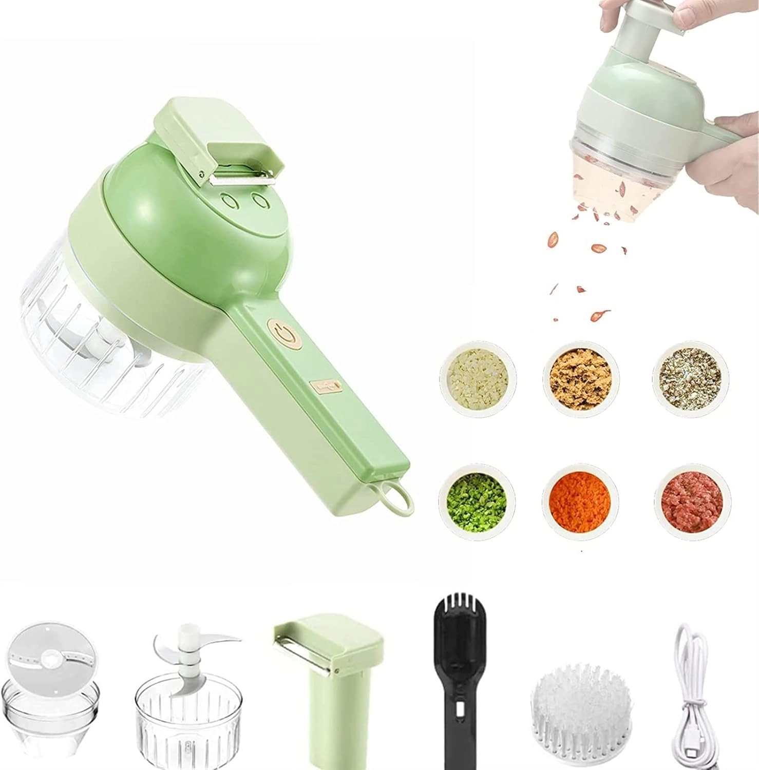 China 4-in-1 Electric Vegetable Cutter Set - Wireless Rechargeable