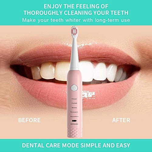 Sonic Electric Toothbrush - 5 Modes 4 Replacement Heads