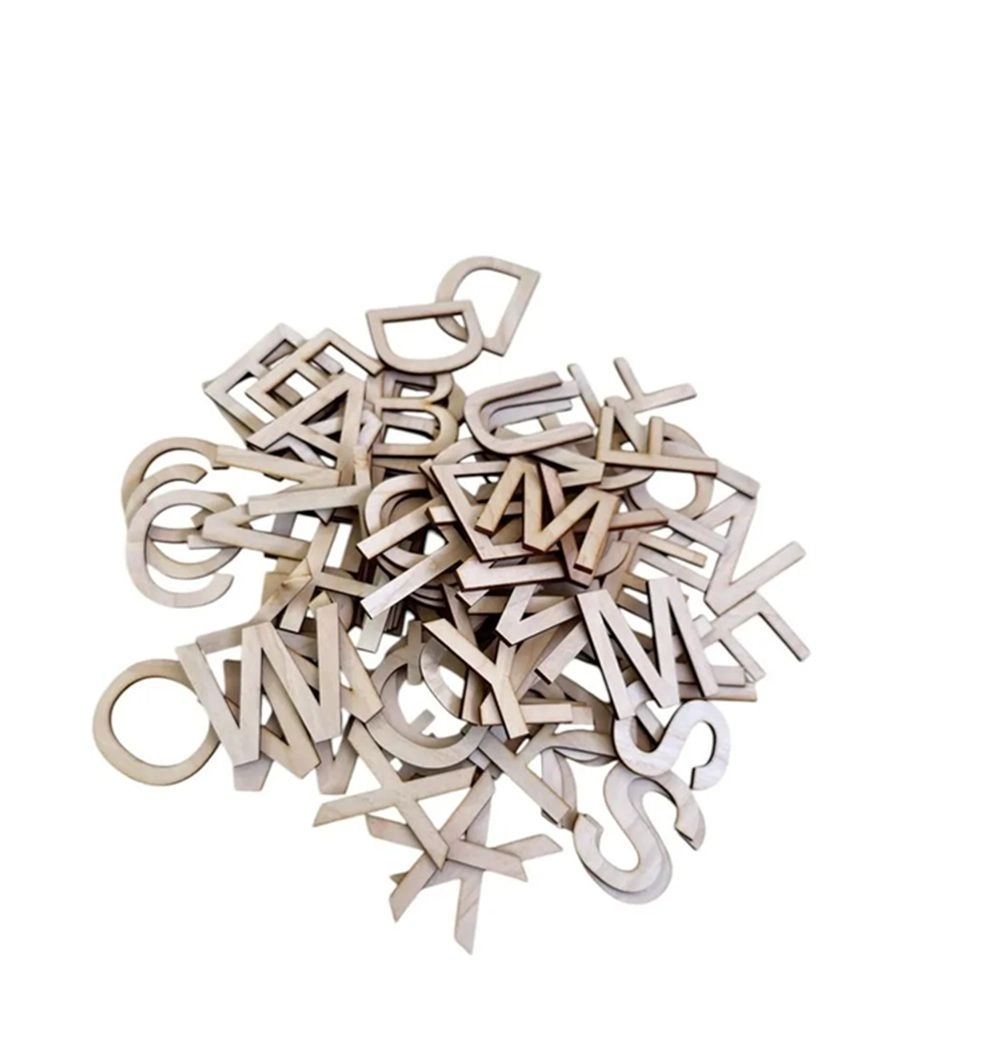 Wooden Upper Case Alphabet Set - Suitable for 3 years and above 93 Pcs